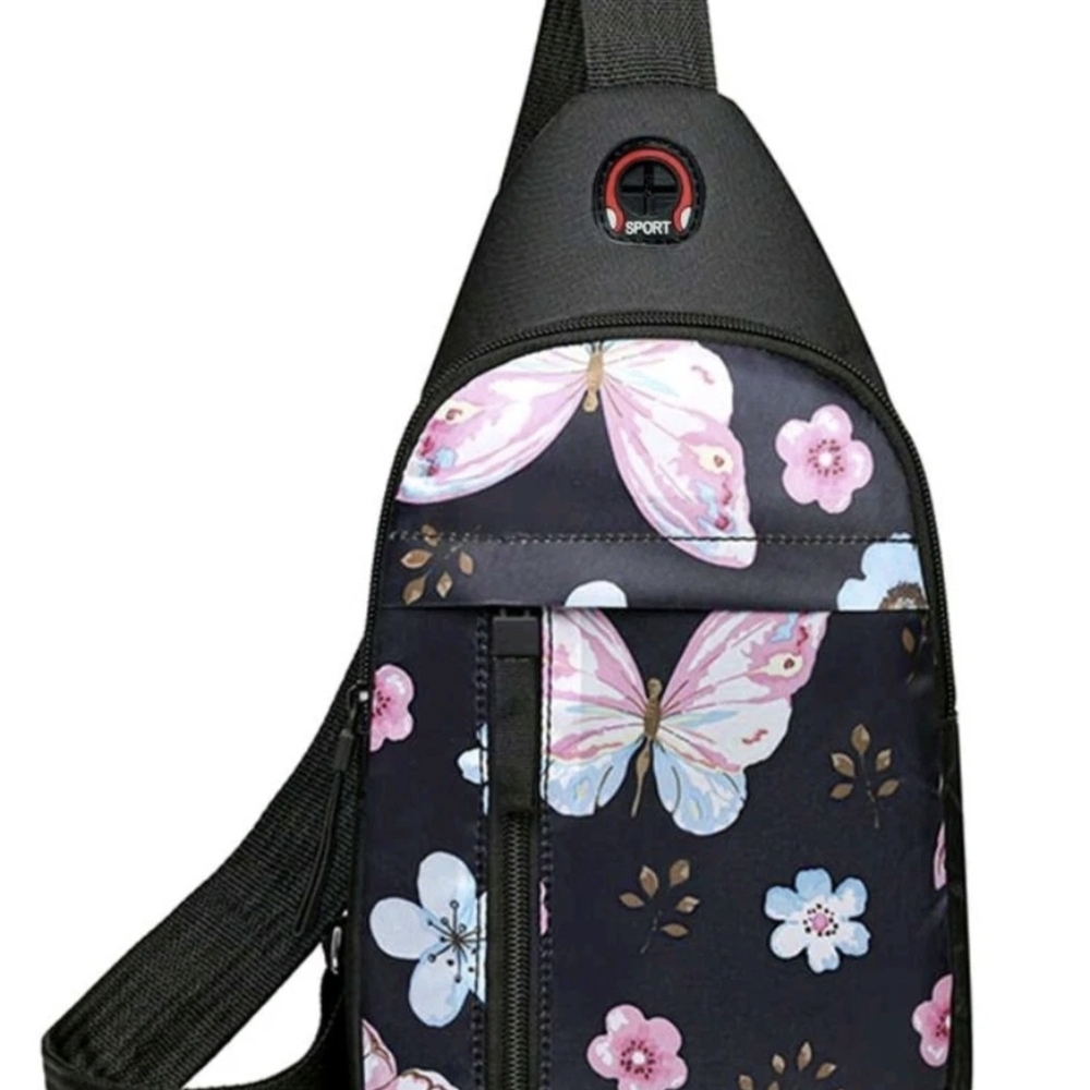 Floral Butterfly Crossbody Bag
